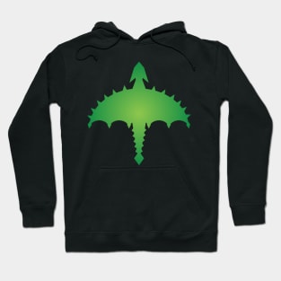 Green Celtic Irish Abstract Digital Cyber Heavy Metal Dragon Design Hoodie